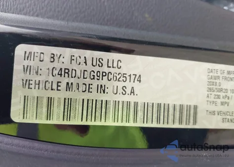 2023 Dodge Durango Gt Awd z USA, uszkodzony, nr VIN 1C4RDJDG9PC625174